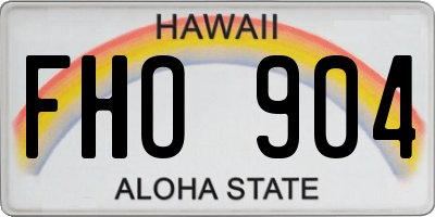 HI license plate FHO904