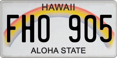 HI license plate FHO905