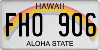 HI license plate FHO906