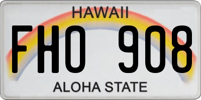 HI license plate FHO908