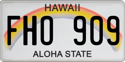 HI license plate FHO909