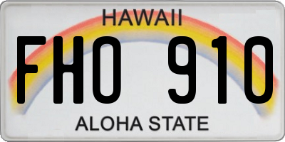 HI license plate FHO910