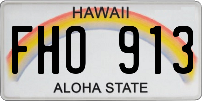 HI license plate FHO913