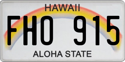 HI license plate FHO915