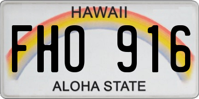 HI license plate FHO916
