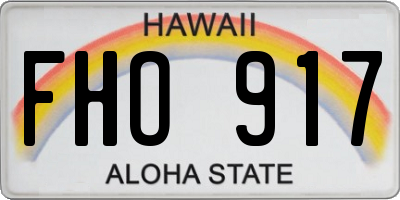 HI license plate FHO917