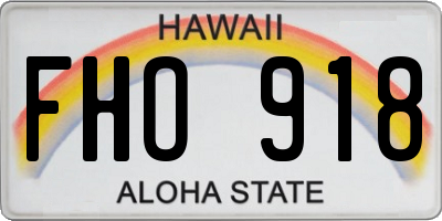 HI license plate FHO918