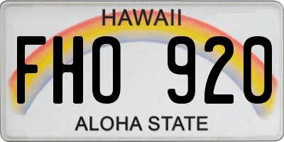HI license plate FHO920