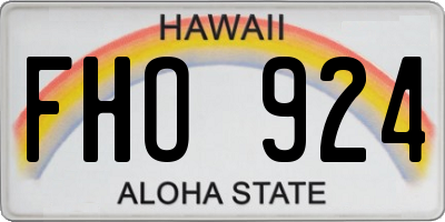 HI license plate FHO924