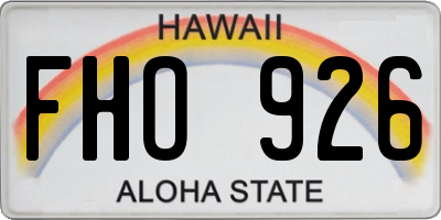HI license plate FHO926