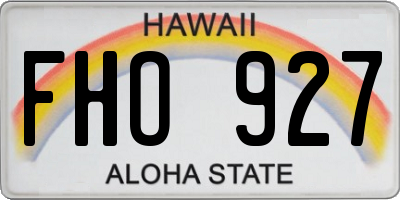 HI license plate FHO927