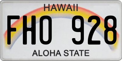 HI license plate FHO928