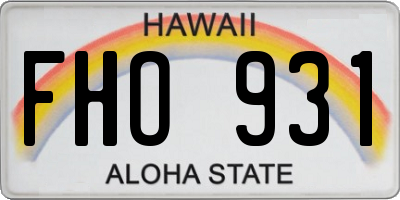 HI license plate FHO931