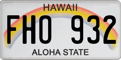 HI license plate FHO932
