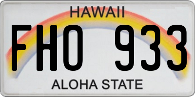 HI license plate FHO933