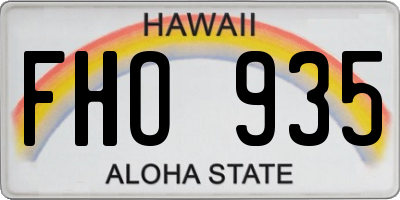HI license plate FHO935