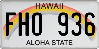 HI license plate FHO936