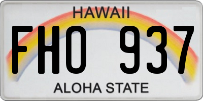 HI license plate FHO937