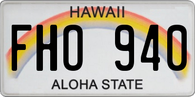 HI license plate FHO940
