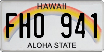 HI license plate FHO941