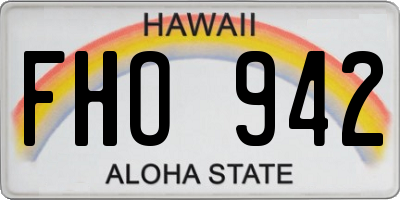 HI license plate FHO942