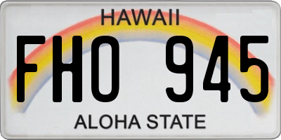 HI license plate FHO945