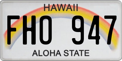 HI license plate FHO947