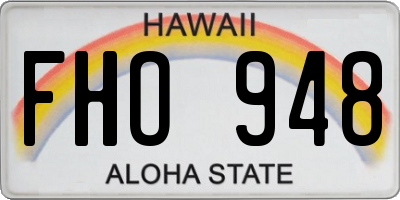 HI license plate FHO948