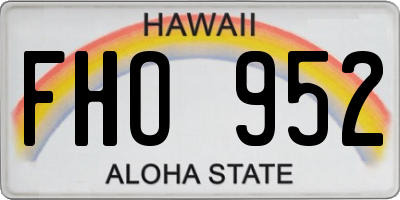 HI license plate FHO952