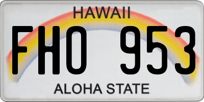 HI license plate FHO953