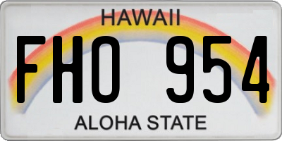 HI license plate FHO954