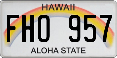 HI license plate FHO957