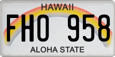 HI license plate FHO958