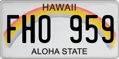 HI license plate FHO959