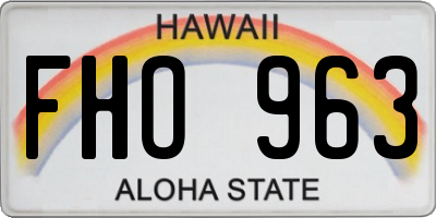 HI license plate FHO963