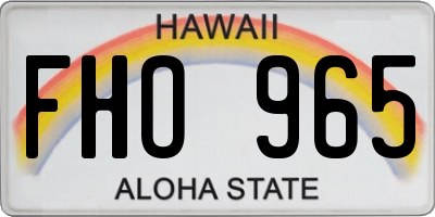 HI license plate FHO965