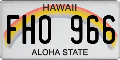 HI license plate FHO966