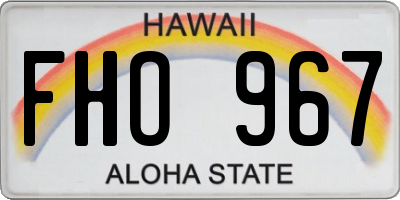 HI license plate FHO967