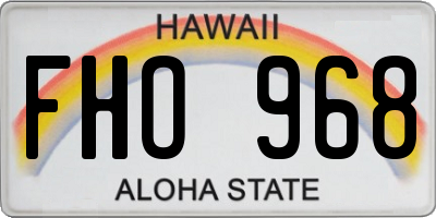 HI license plate FHO968