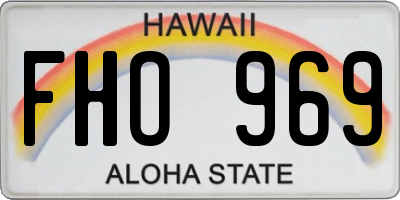 HI license plate FHO969