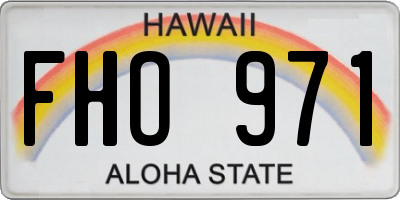 HI license plate FHO971
