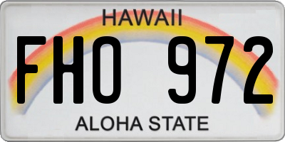 HI license plate FHO972