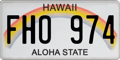 HI license plate FHO974