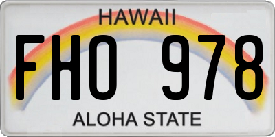 HI license plate FHO978