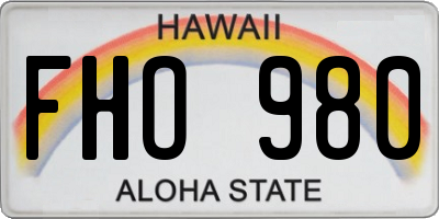 HI license plate FHO980
