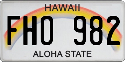 HI license plate FHO982