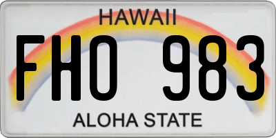HI license plate FHO983