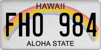 HI license plate FHO984