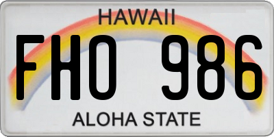 HI license plate FHO986