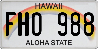 HI license plate FHO988